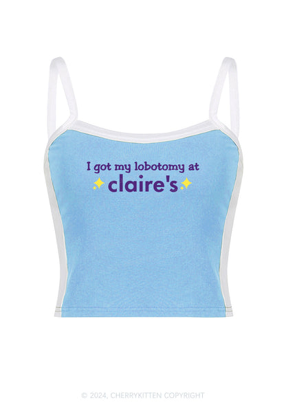 I Got My Lobotomy At Claire's Y2K Color Block Crop Cami Top Cherrykitten