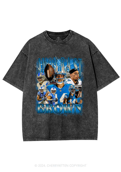 Brown Football Y2K Super Bowl Washed Tee Cherrykitten