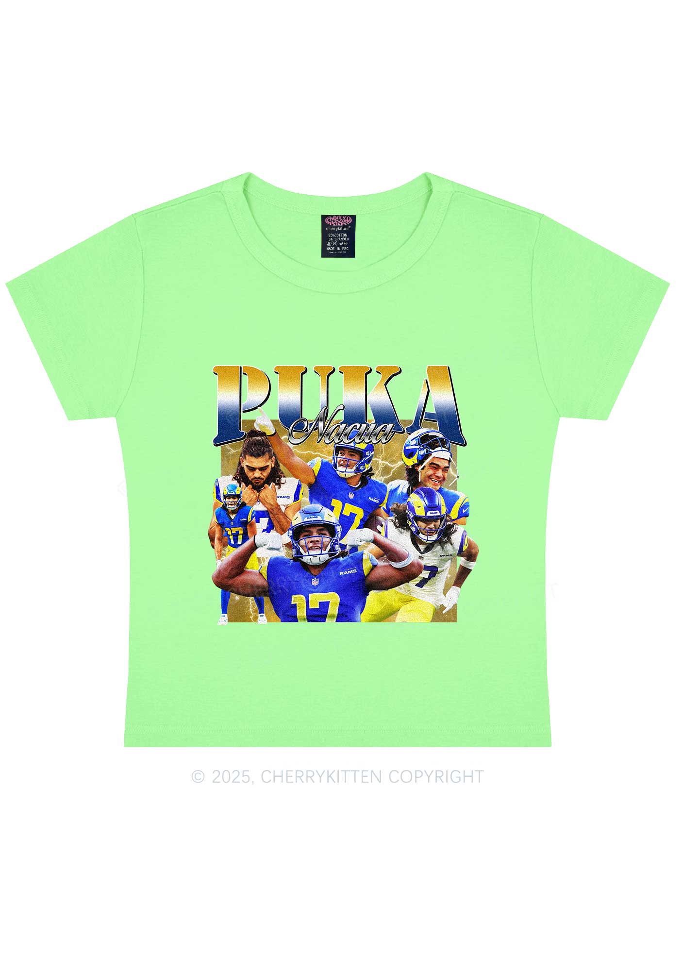 Yellow Puka Y2K Super Bowl Baby Tee Cherrykitten