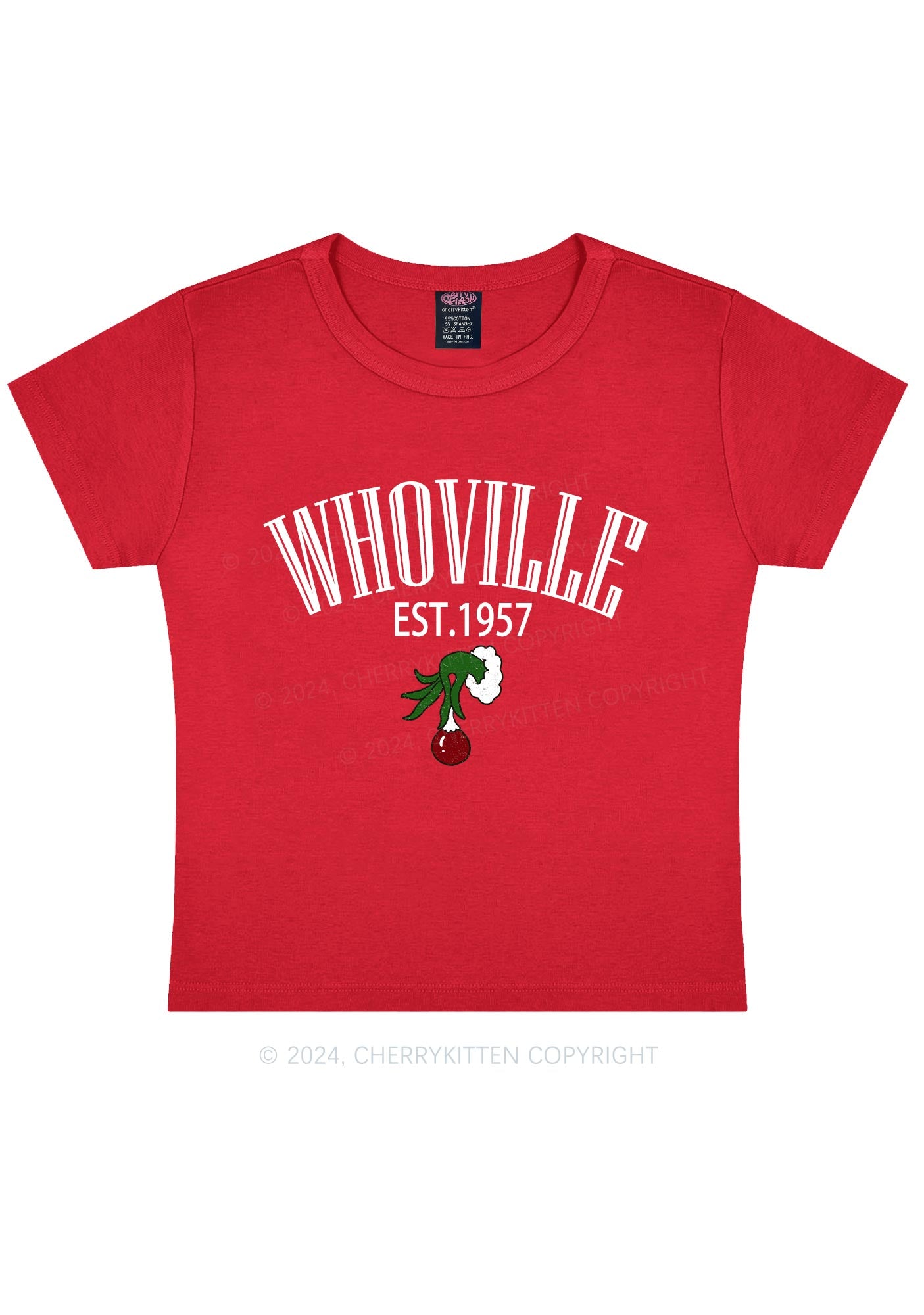 Christmas Whoville Y2K Baby Tee Cherrykitten