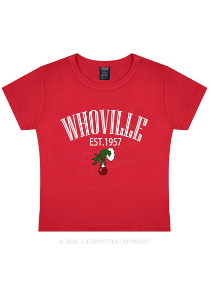 Christmas Whoville Y2K Baby Tee Cherrykitten