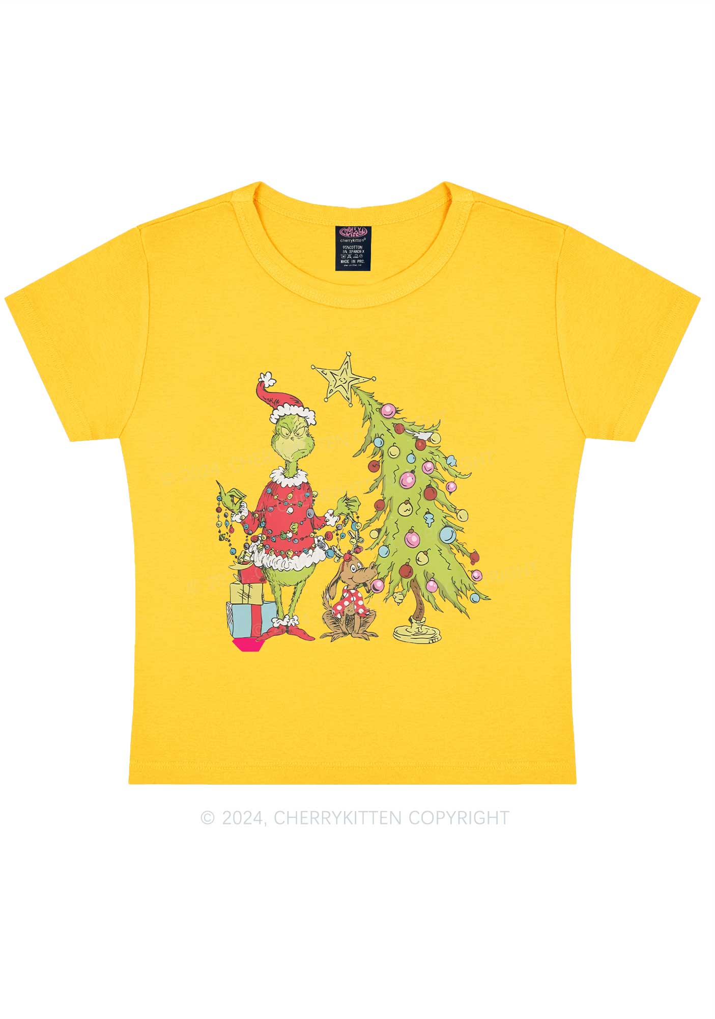 Christmas Tree Gift Y2K Baby Tee Cherrykitten