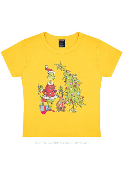 Christmas Tree Gift Y2K Baby Tee Cherrykitten