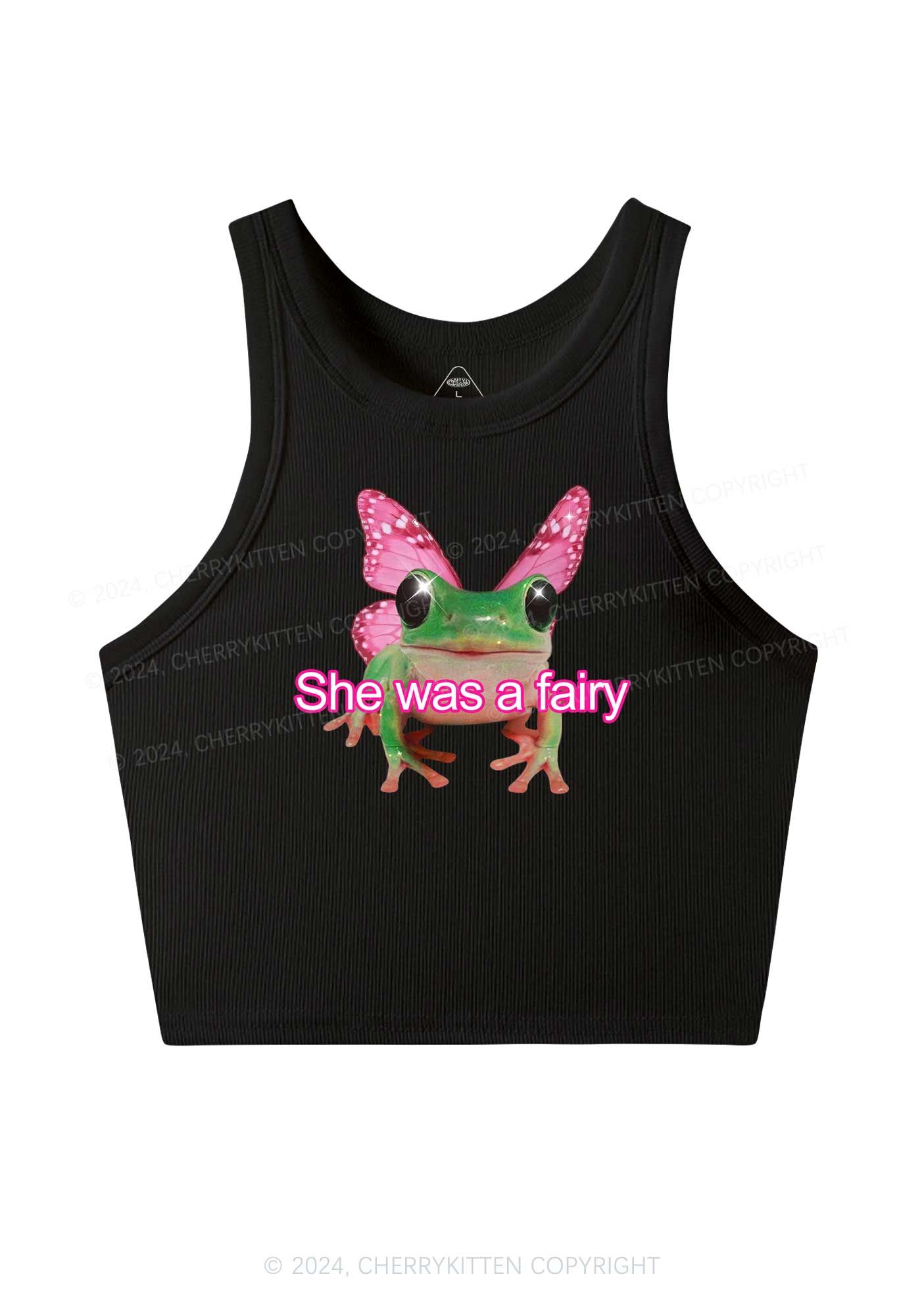 Fairy Frog Y2K Crop Tank Top Cherrykitten