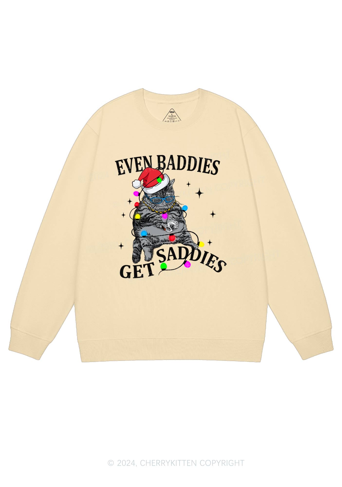 Christmas Baddie Cat Y2K Sweatshirt Cherrykitten