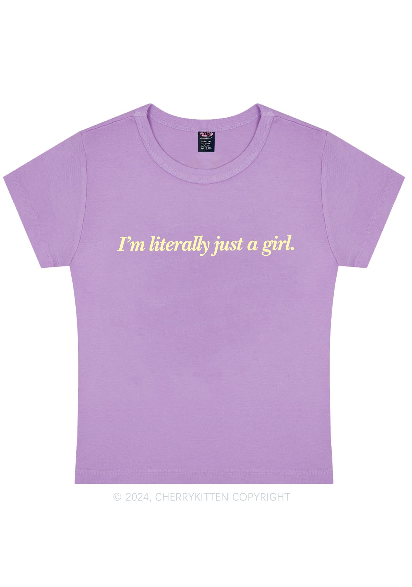 Literally Just A Girl Y2K Baby Tee Cherrykitten