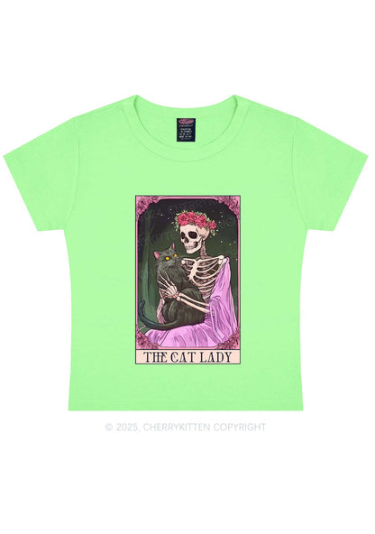 Skeleton Lady Y2K Baby Tee Cherrykitten