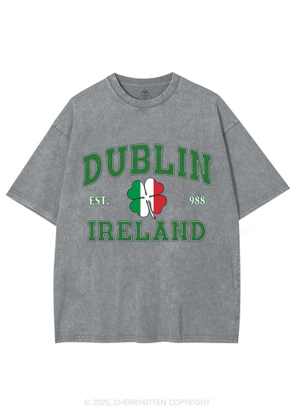 Dublin Ireland St Patricks Y2K Washed Tee Cherrykitten