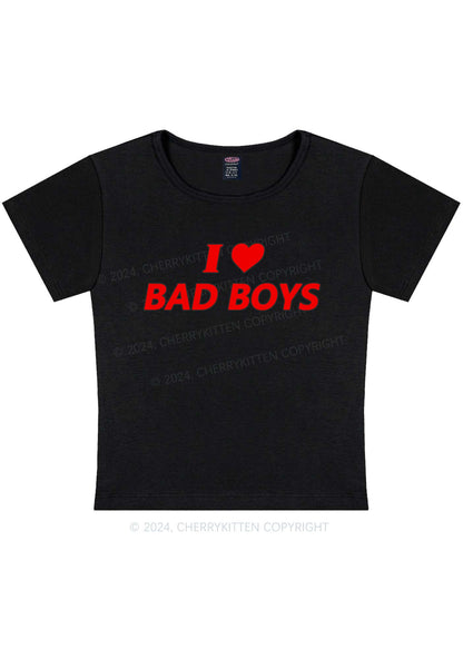 I Love Bad Boys Y2K Baby Tee Cherrykitten