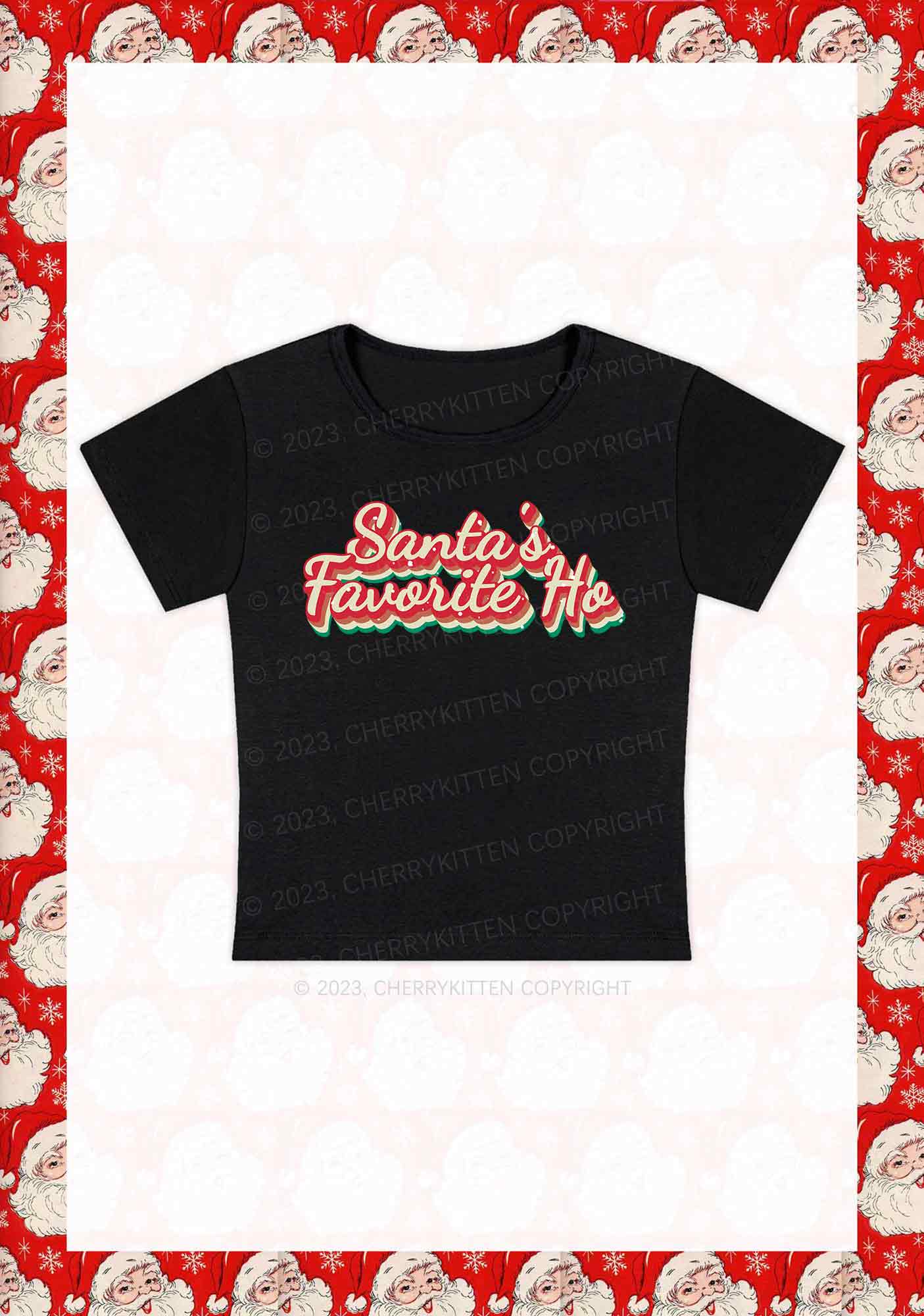 Santa's Favorite Ho Christmas Baby Tee Cherrykitten