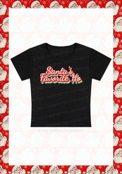 Santa's Favorite Ho Christmas Baby Tee Cherrykitten