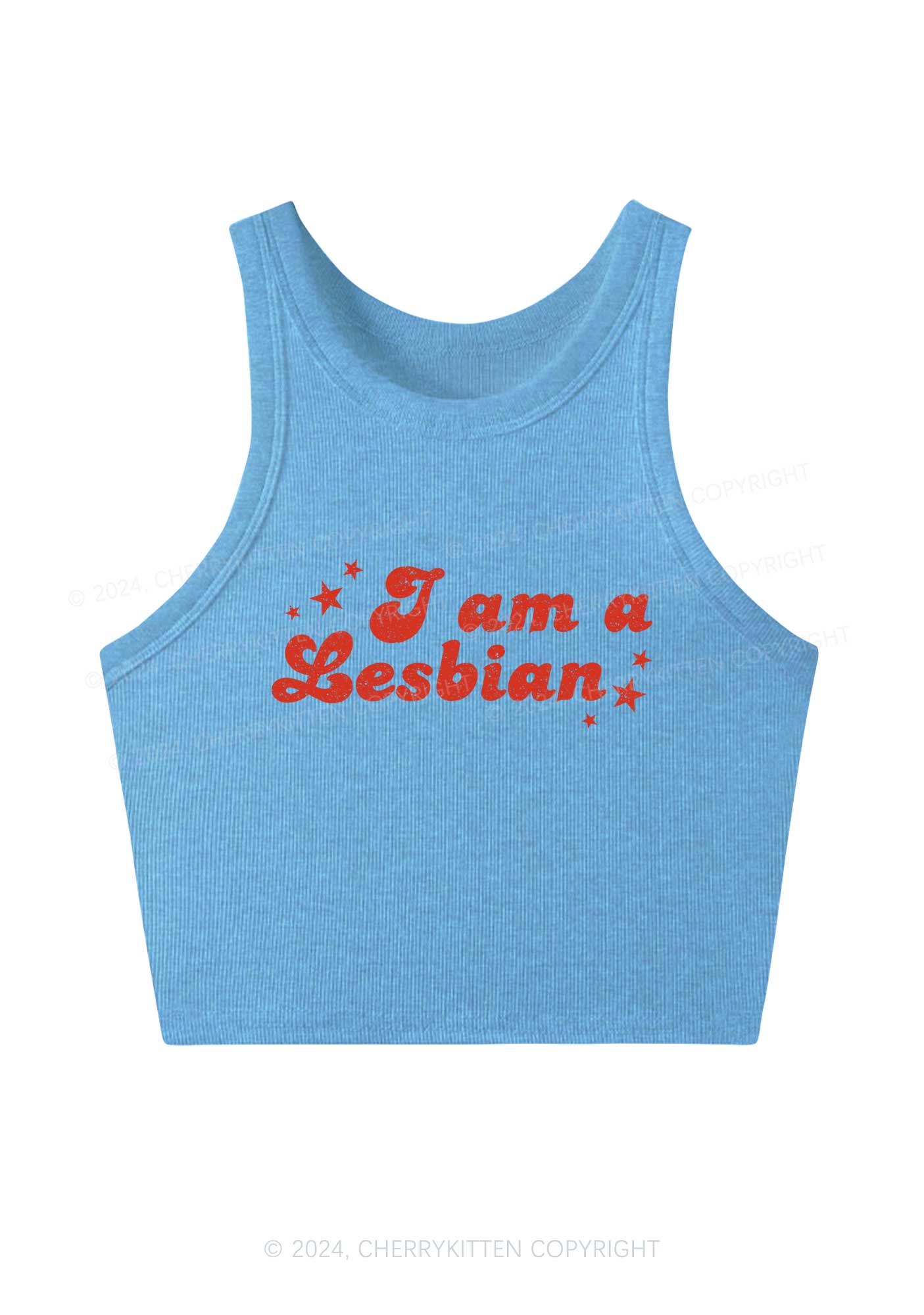 I'm Lesbian Y2K Crop Tank Top Cherrykitten