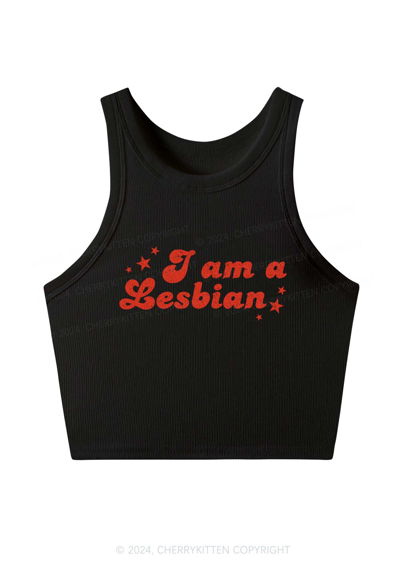 I'm Lesbian Y2K Crop Tank Top Cherrykitten