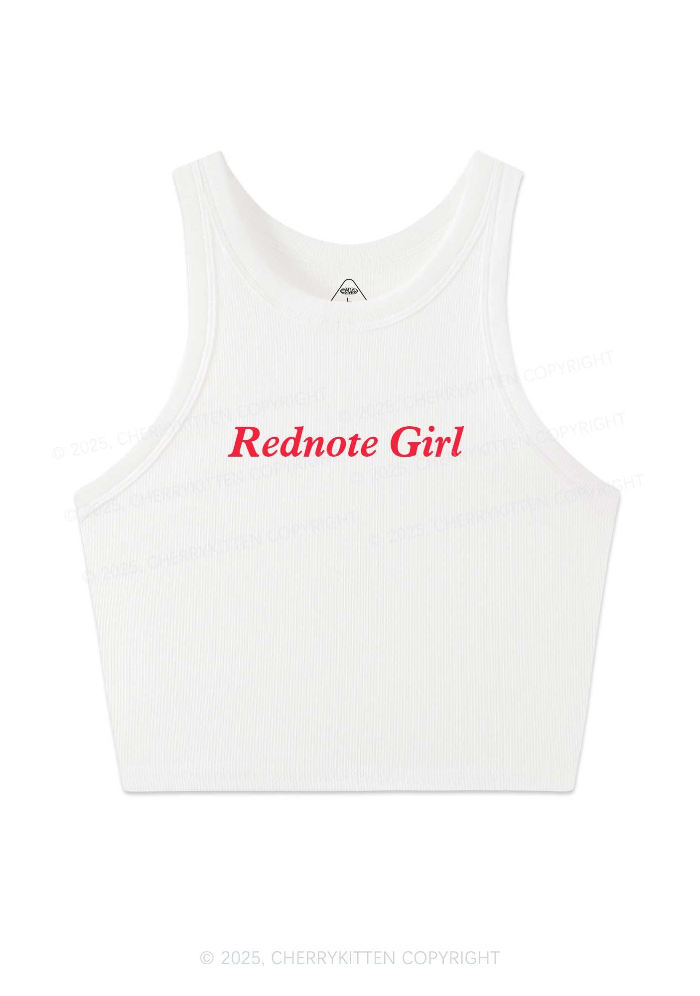 Rednote Girl Y2K Crop Tank Top Cherrykitten