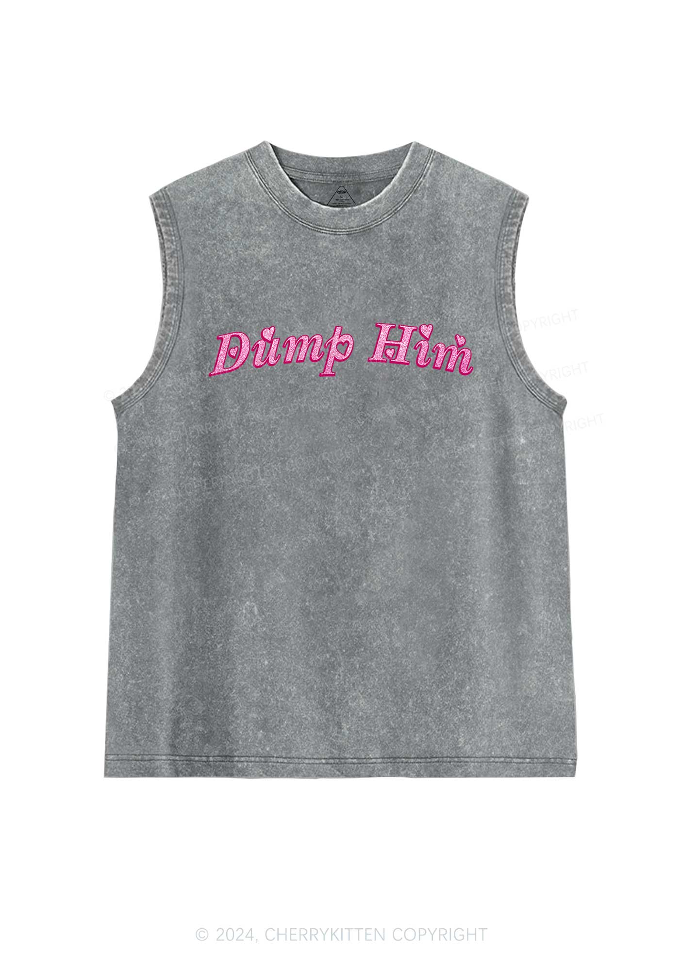 Dump Him Y2K Valentine's Day Washed Tank Cherrykitten