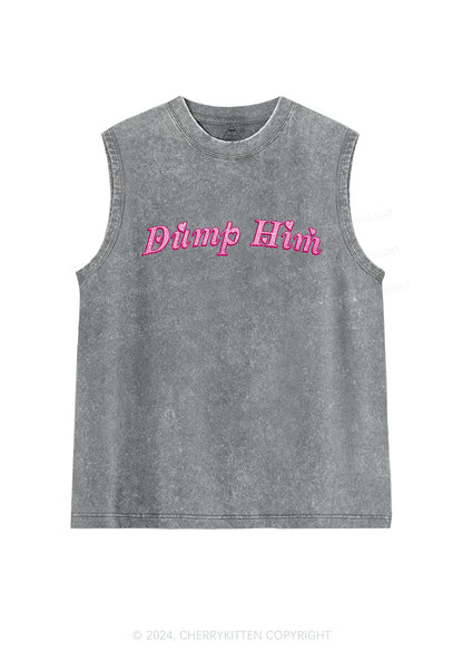 Dump Him Y2K Valentine's Day Washed Tank Cherrykitten