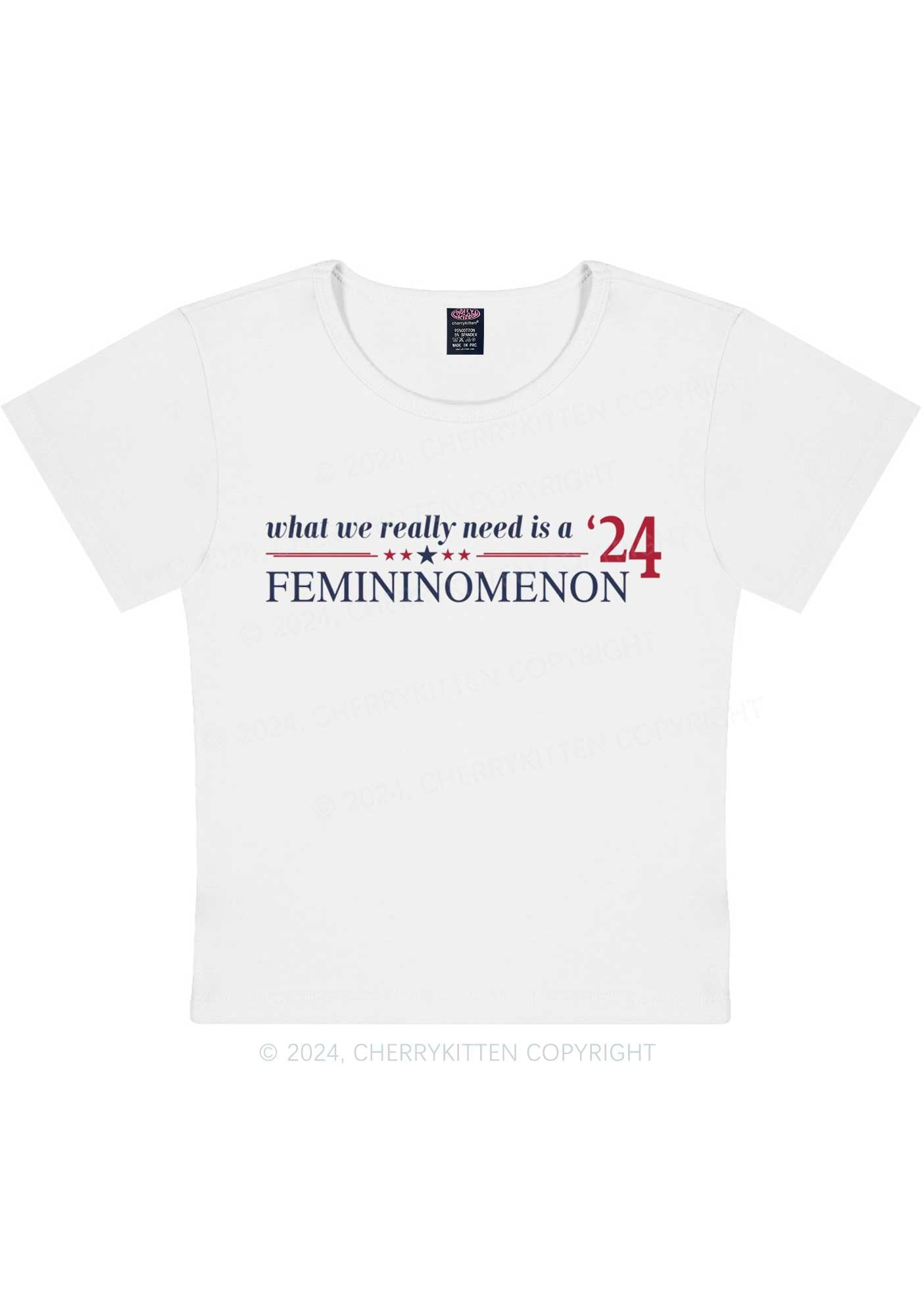 We Need Femininomenon Y2K Baby Tee Cherrykitten