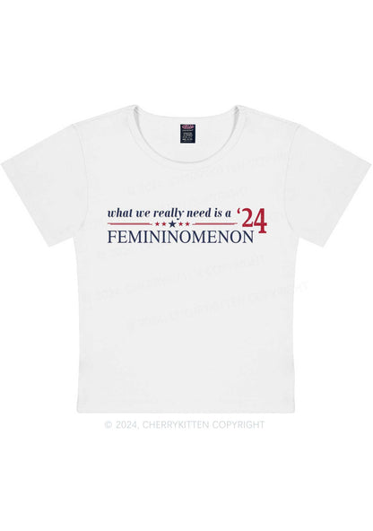 We Need Femininomenon Y2K Baby Tee Cherrykitten