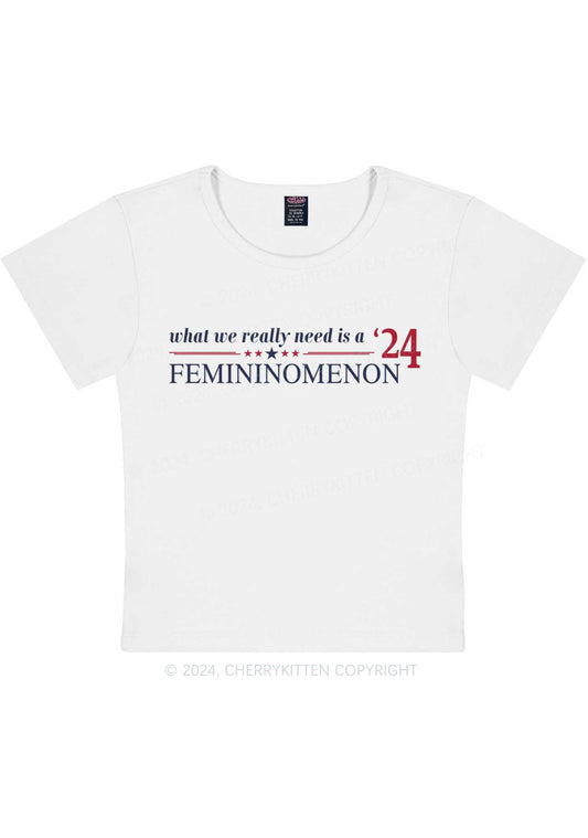 We Need Femininomenon Y2K Baby Tee Cherrykitten