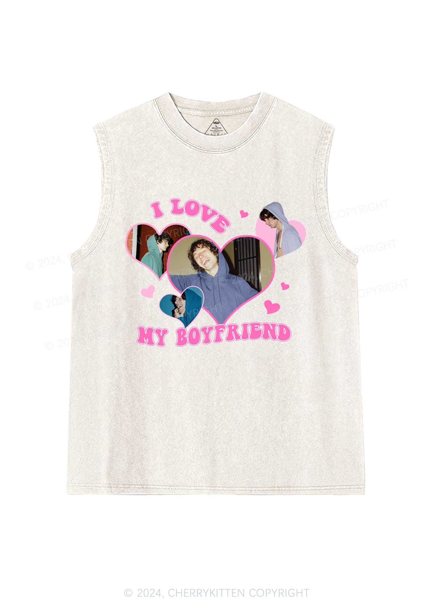 Custom Love My Girlfriend Y2K Valentine's Day Washed Tank Cherrykitten