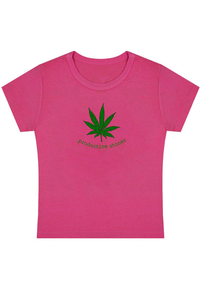 Curvy Productive Stoner Baby Tee