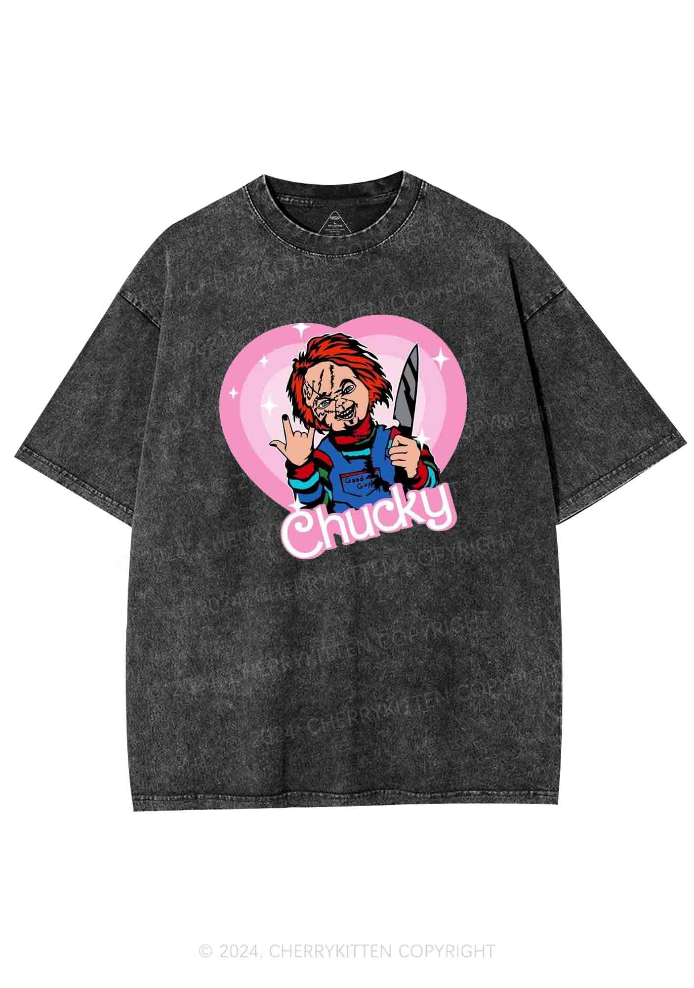 Halloween Chucky Killer Y2K Washed Tee Cherrykitten