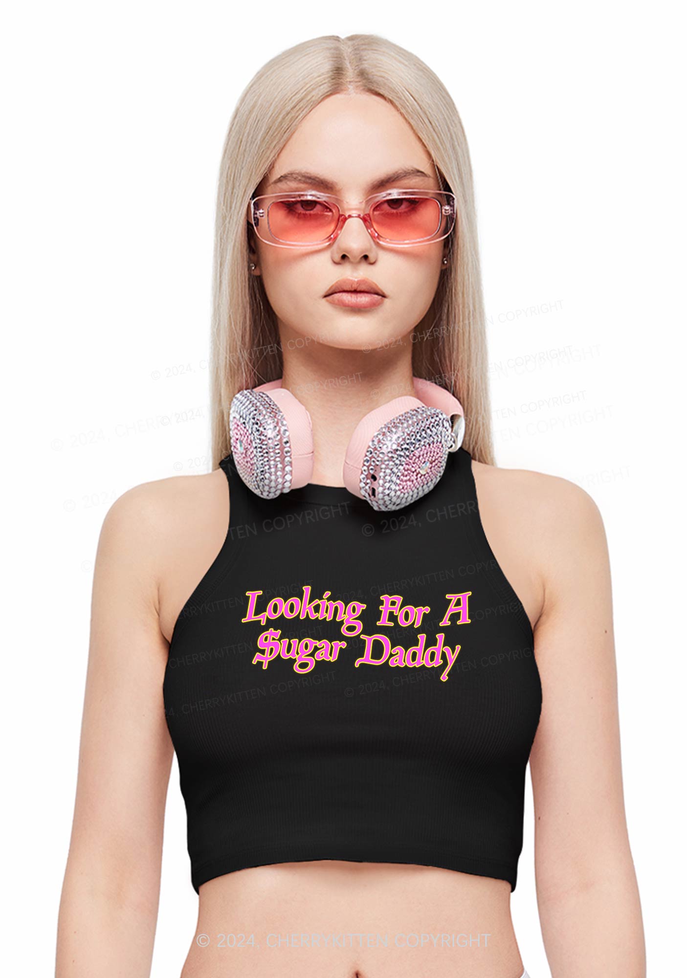 Looking For Sugar Daddy Y2K Crop Tank Top Cherrykitten