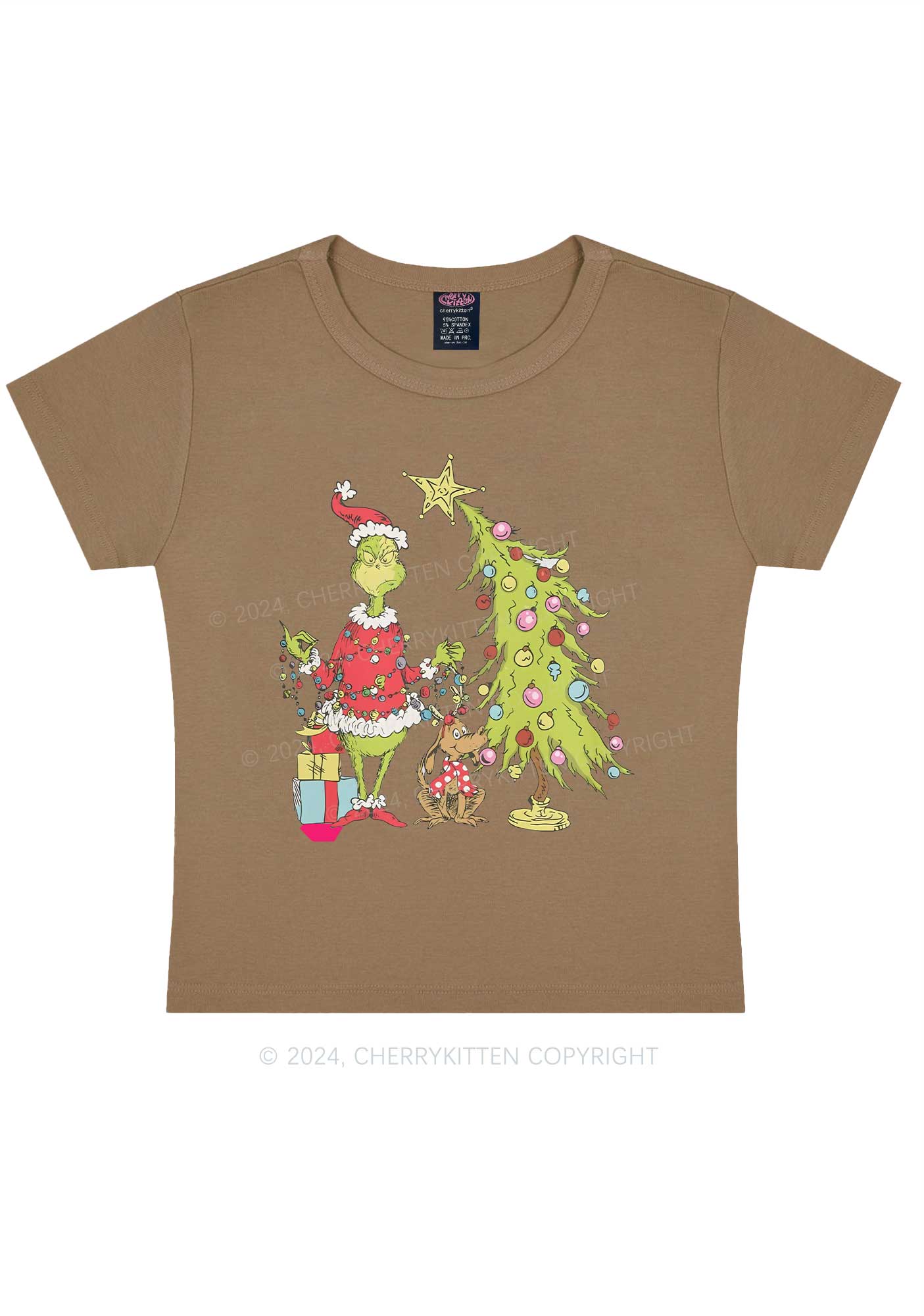 Christmas Tree Gift Y2K Baby Tee Cherrykitten