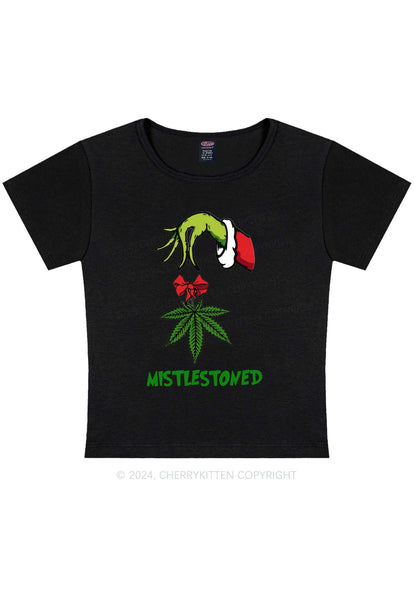 Christmas Mistlestoned Y2K Baby Tee Cherrykitten