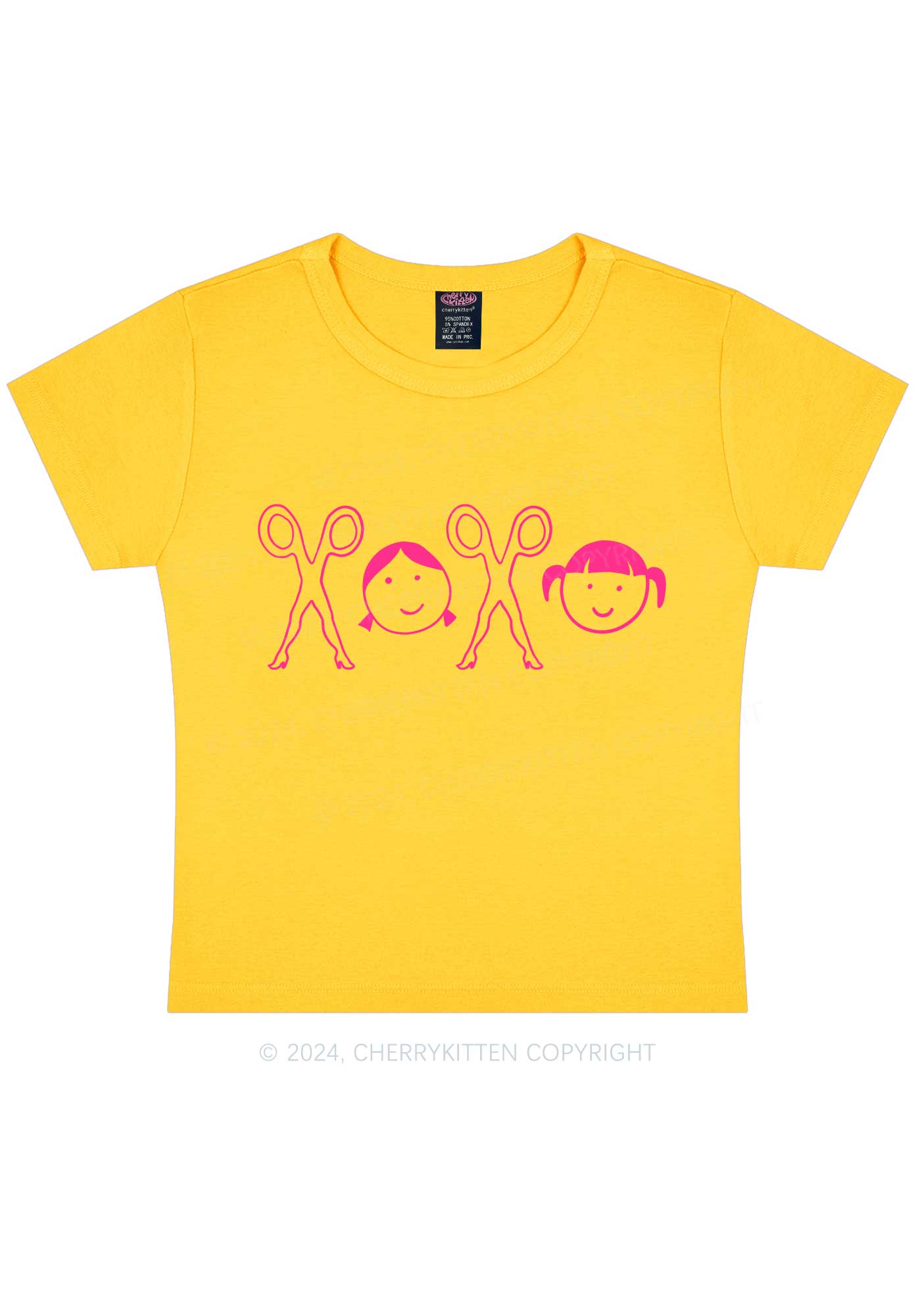 Girls XOXO Y2K Valentine's Day Baby Tee Cherrykitten