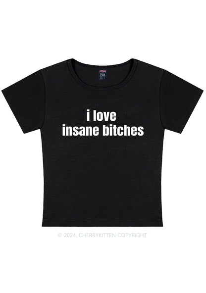 I Love Insane Bxxches Y2K Valentine's Day Baby Tee Cherrykitten