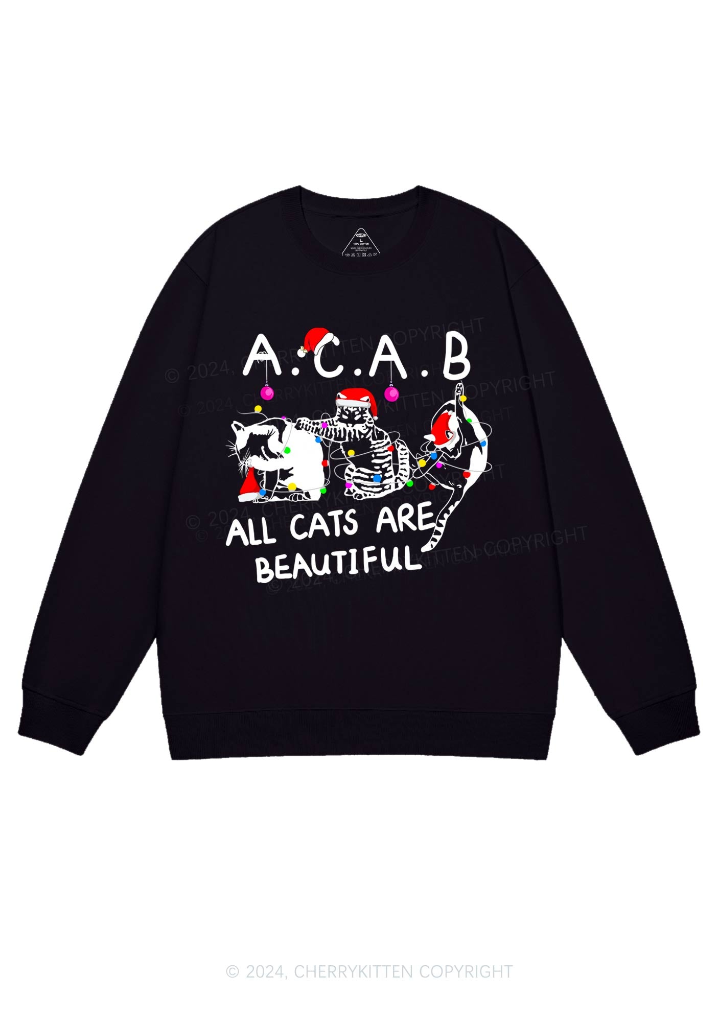 Christmas ACAB Cats Y2K Sweatshirt Cherrykitten