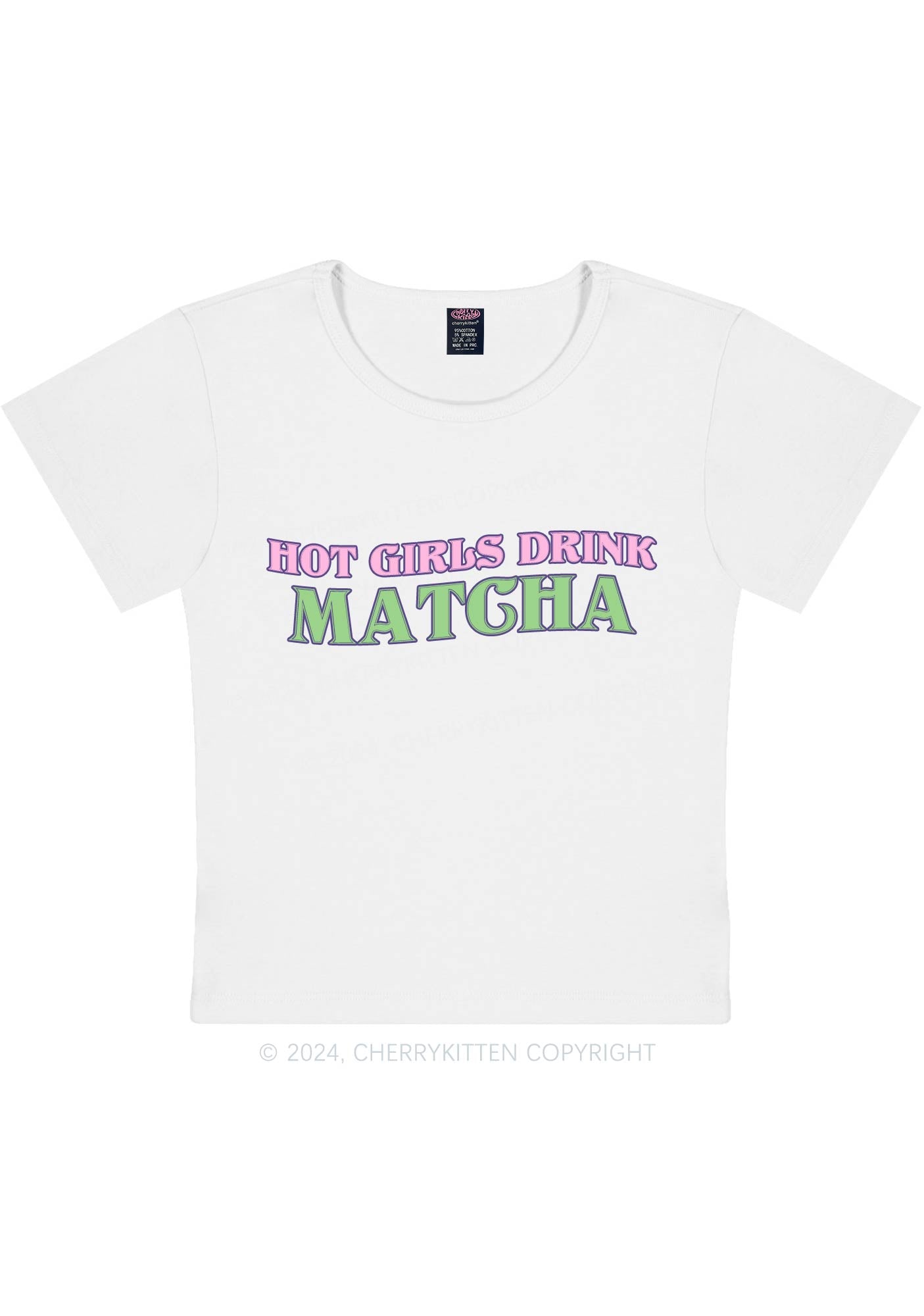 Hot Girls Drink Matcha Y2K Baby Tee Cherrykitten