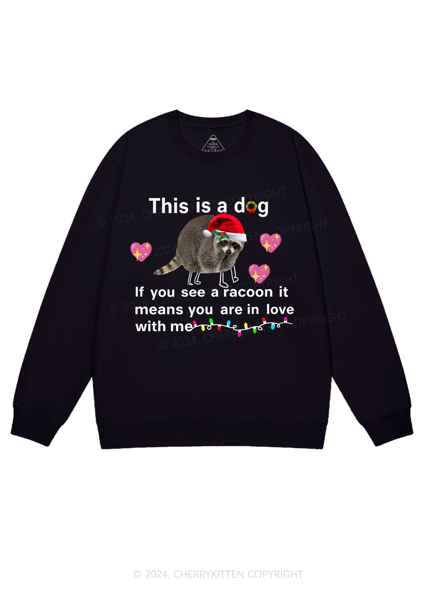 Christmas Dog Racoon Y2K Sweatshirt Cherrykitten