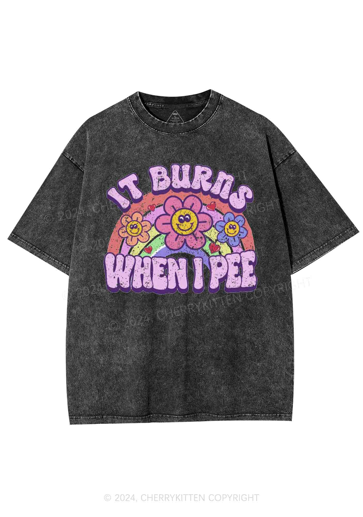 It Burns Y2K Washed Tee Cherrykitten