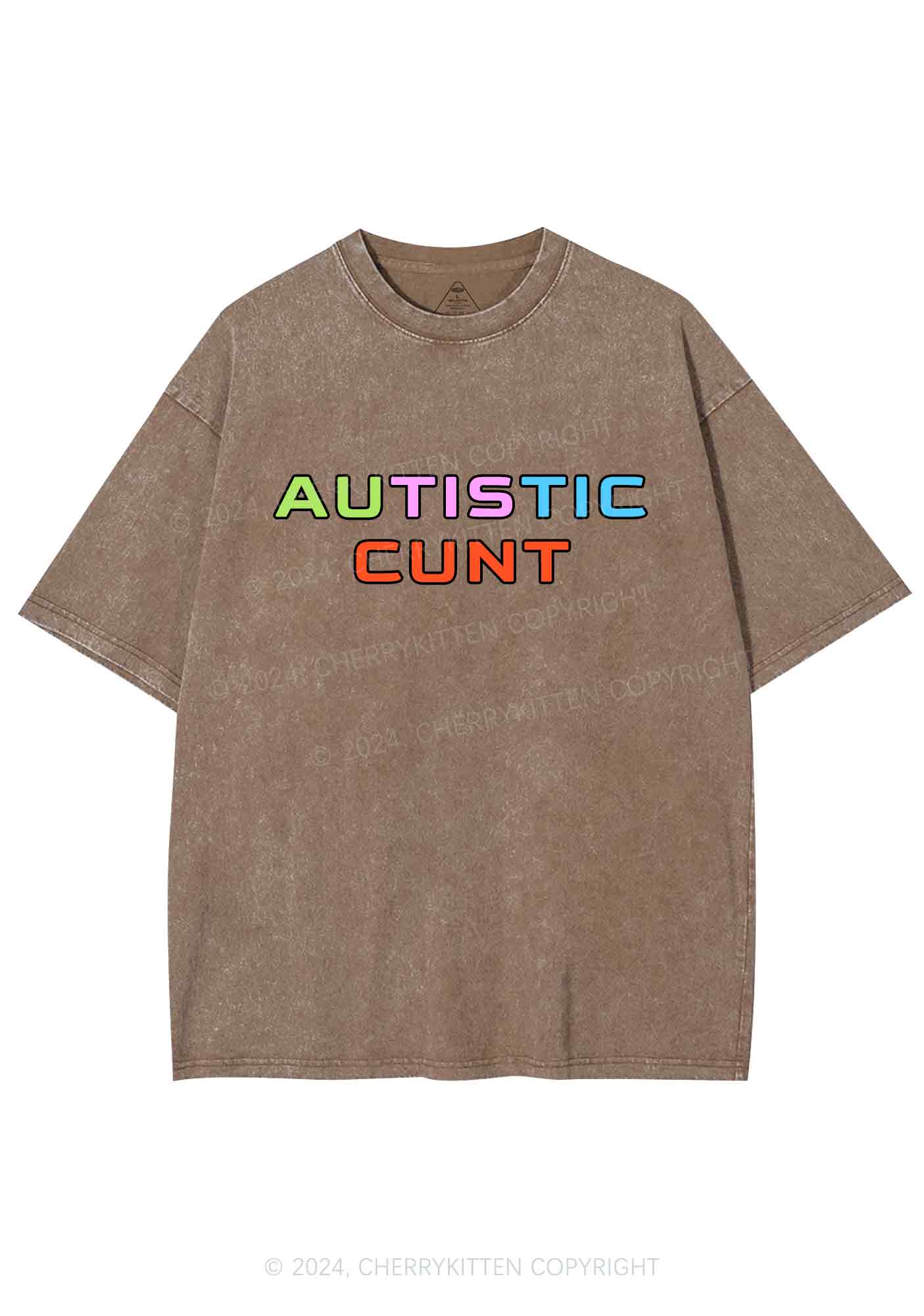 Autistic Cxxt Y2K Washed Tee Cherrykitten