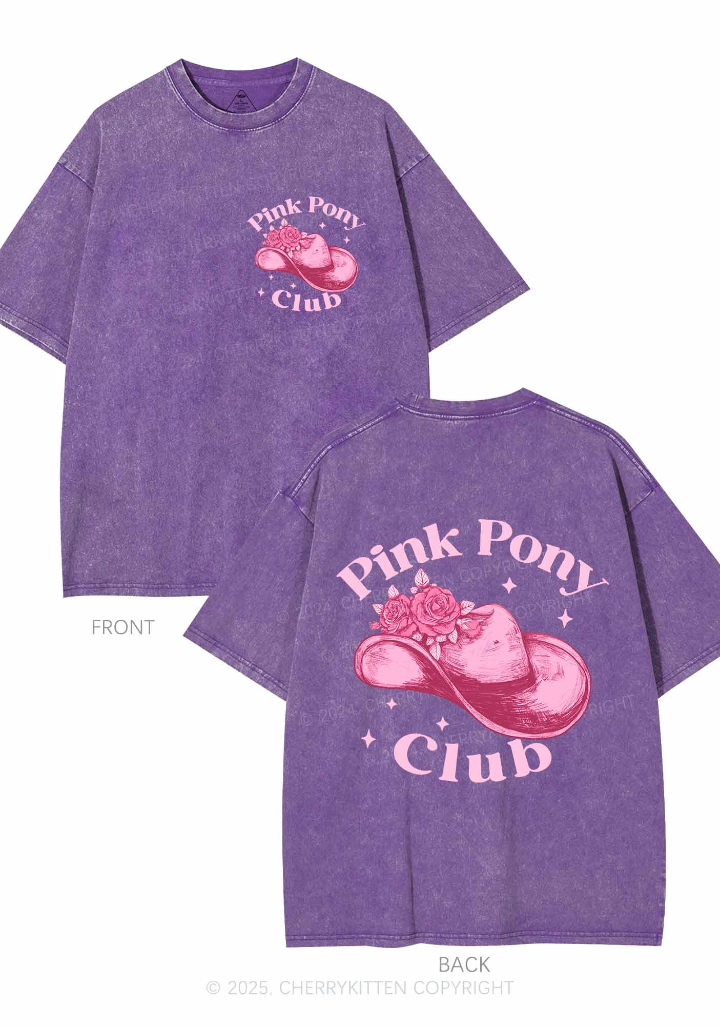 Pink Pony Club Two Sides Y2K Shirts Washed Tee Cherrykitten