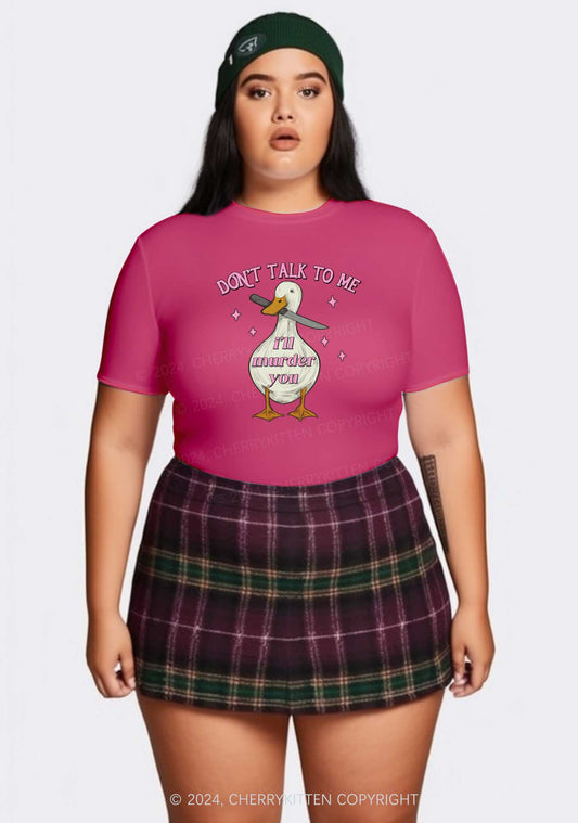 Curvy I'll Murder You Y2K Baby Tee Cherrykitten