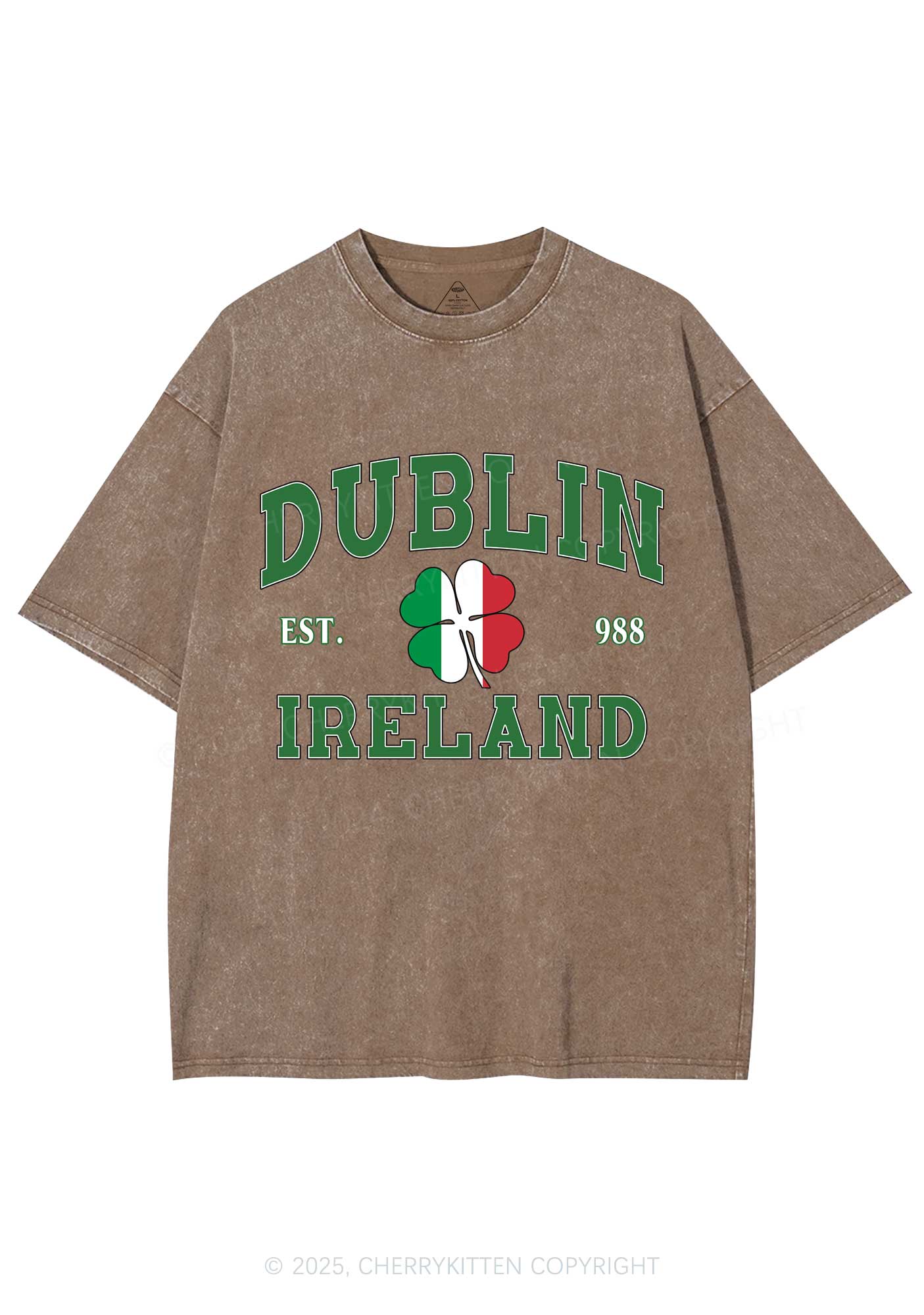 Dublin Ireland St Patricks Y2K Washed Tee Cherrykitten