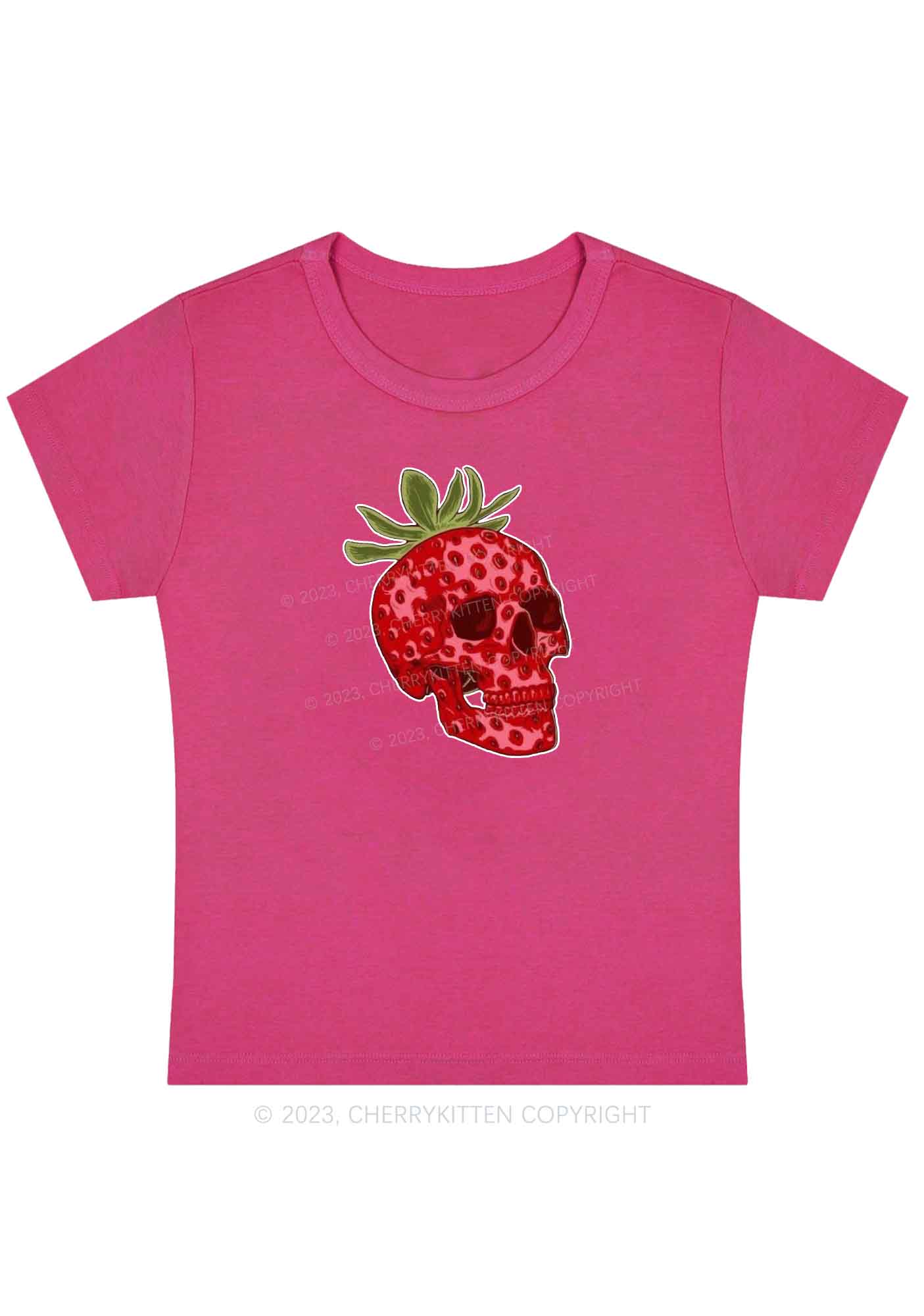 Halloween Strawberry Skull Baby Tee Cherrykitten