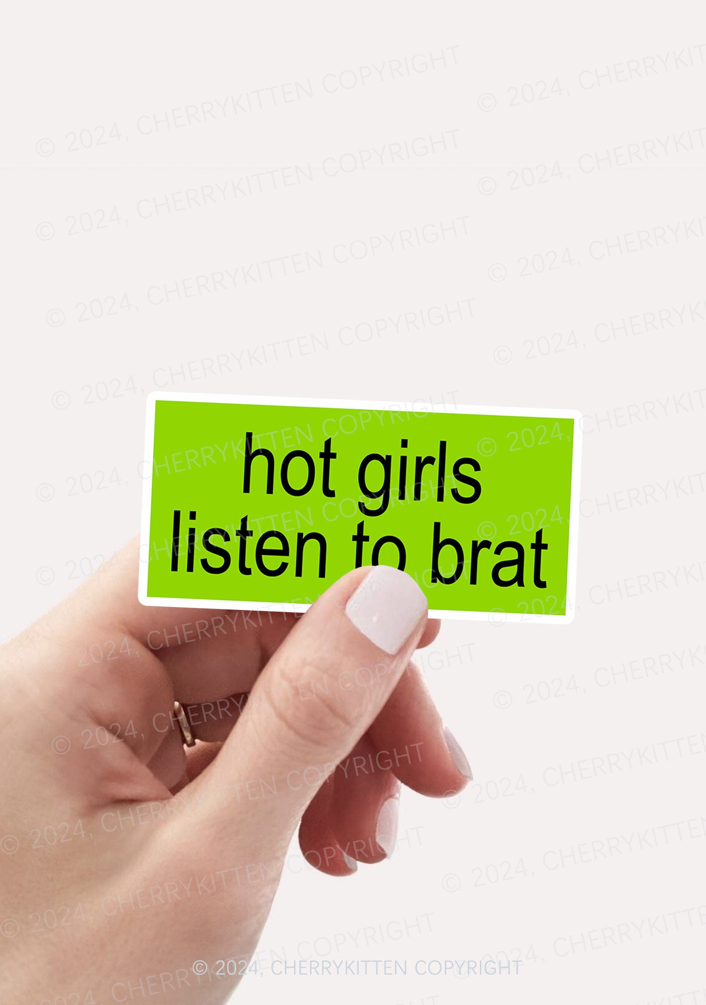 Hot Girls Listen To Brat 1Pc Y2K Sticker Cherrykitten