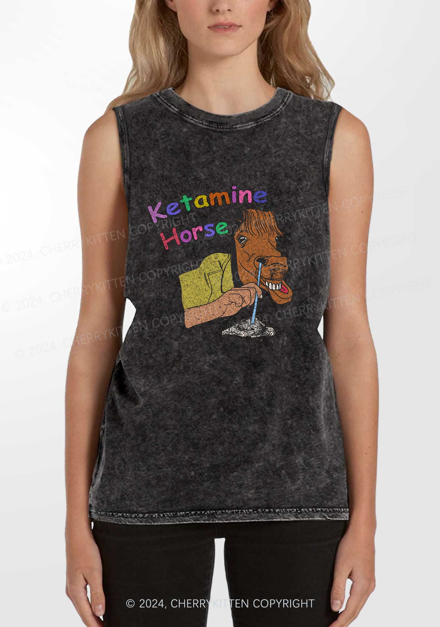 K Horse Y2K Washed Tank Cherrykitten