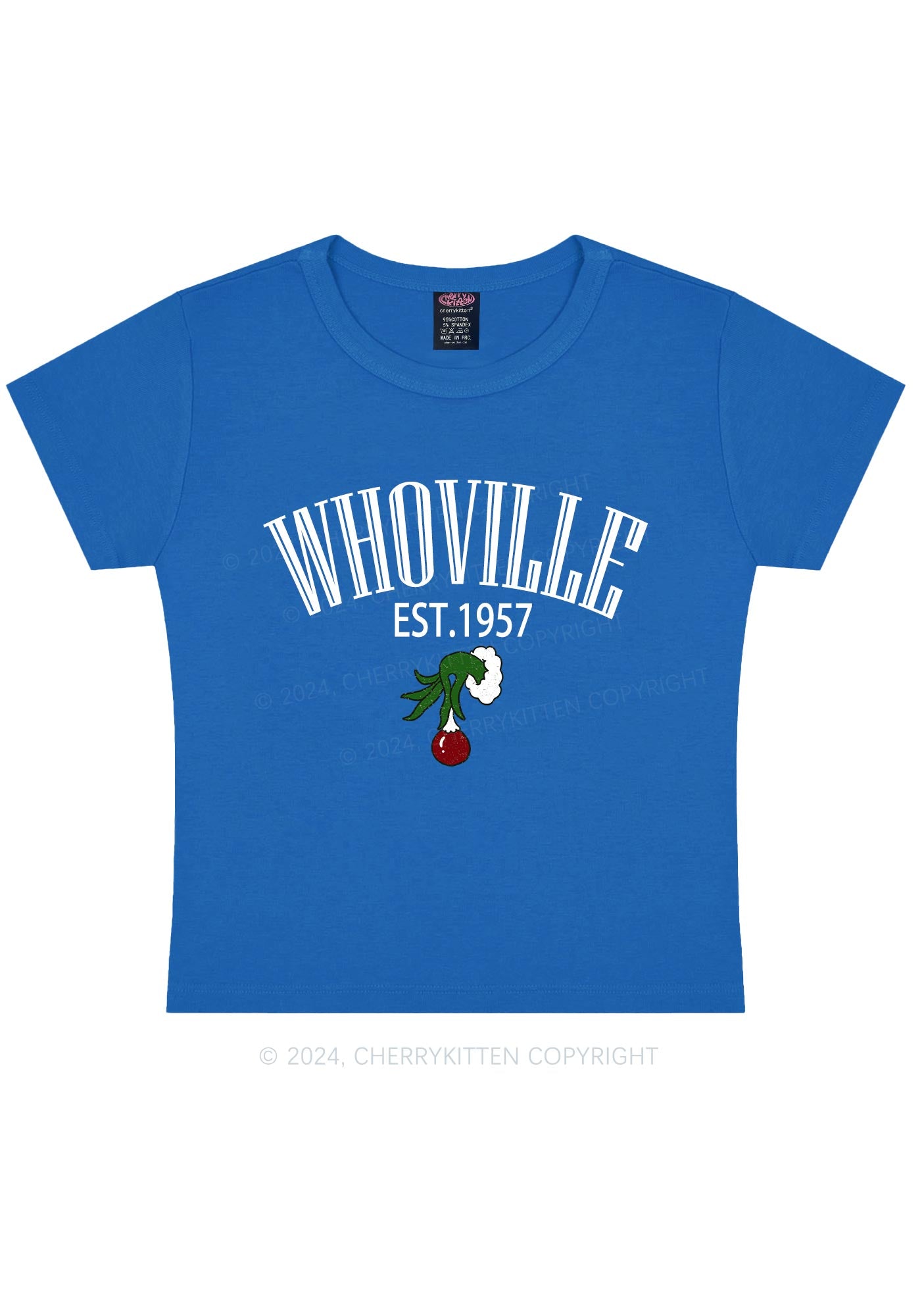 Christmas Whoville Y2K Baby Tee Cherrykitten