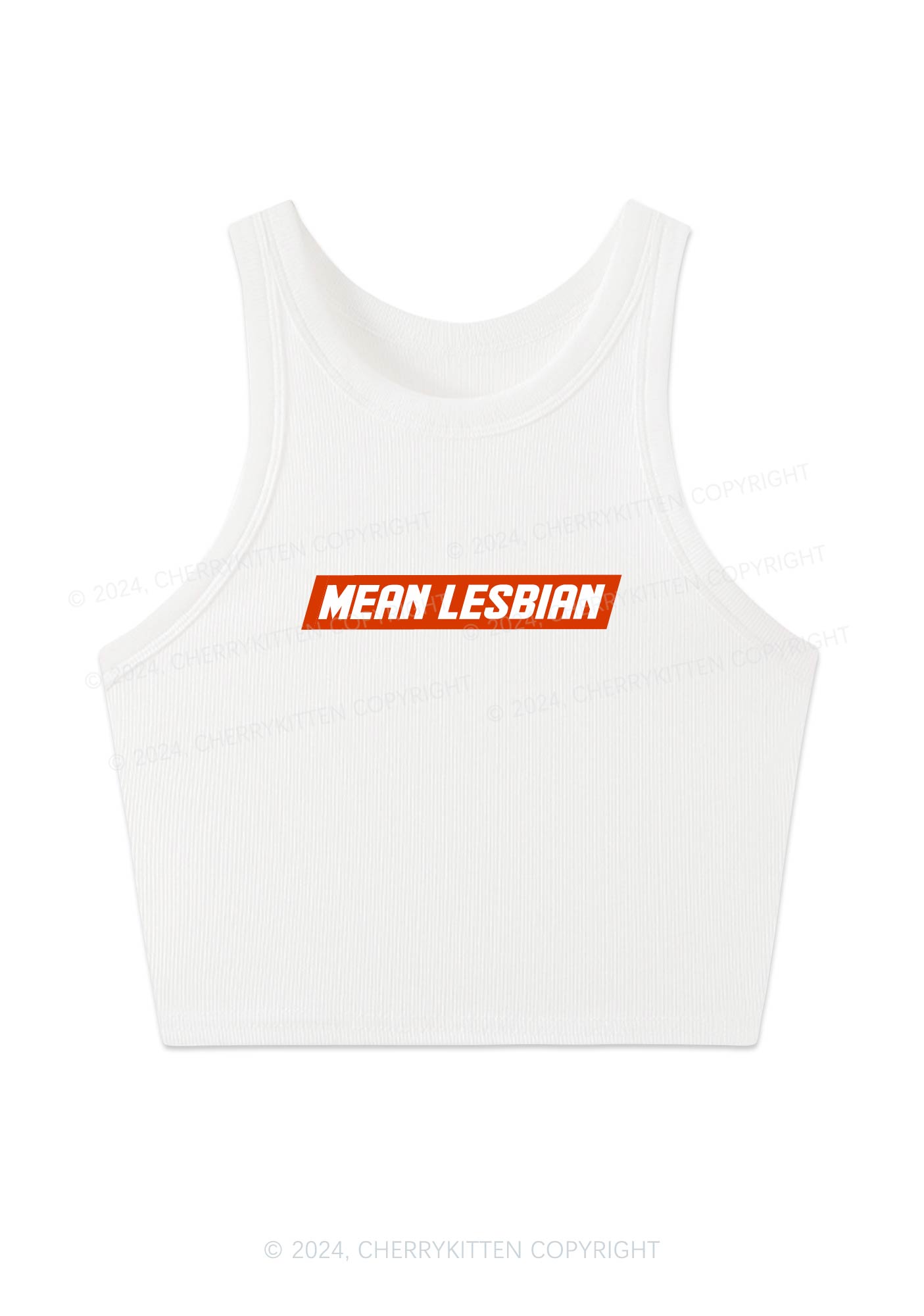 Mean Lesbian Y2K Crop Tank Top Cherrykitten