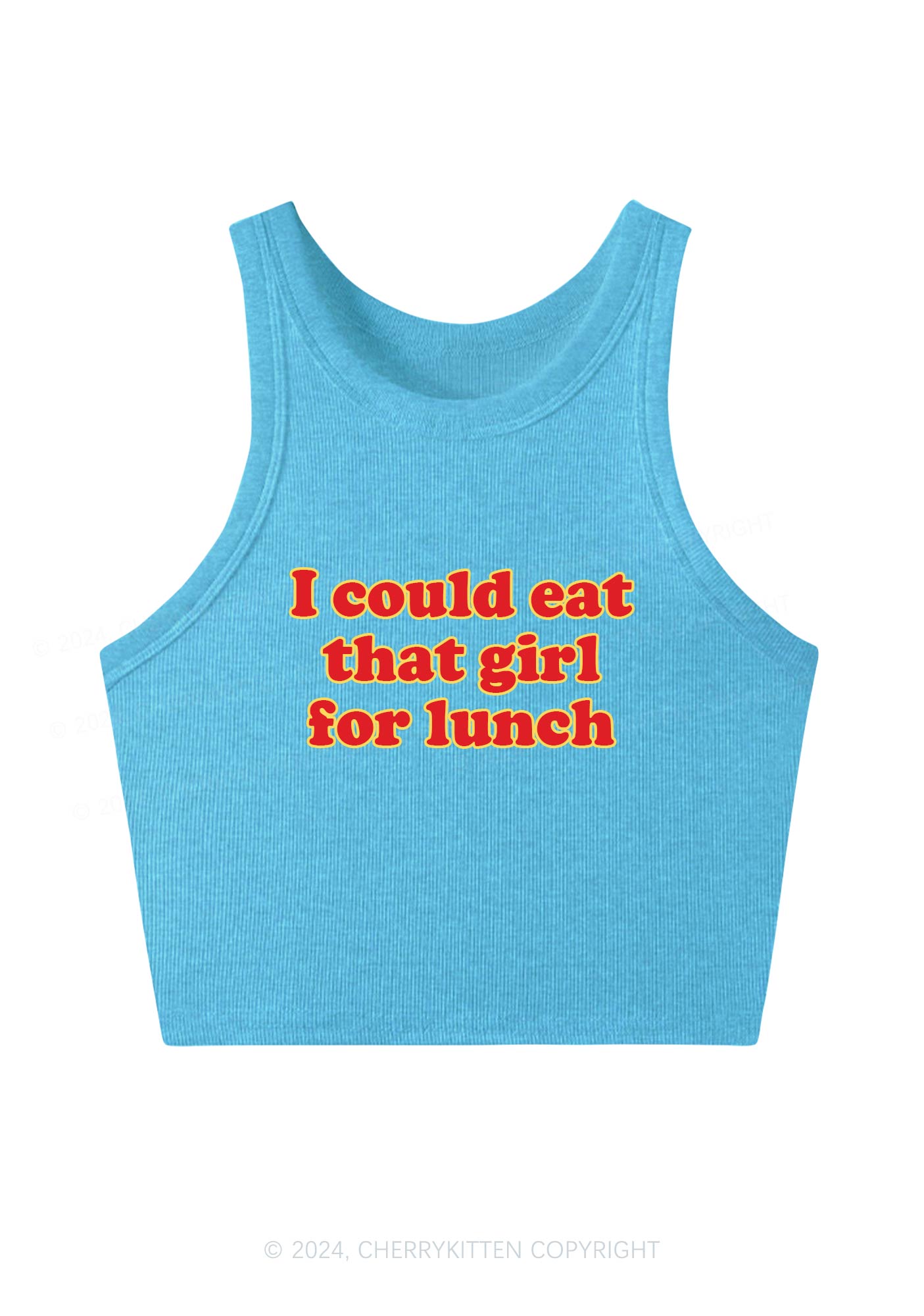 Eat Girl For Lunch Y2K Crop Tank Top Cherrykitten