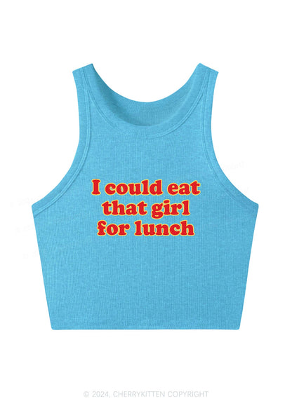 Eat Girl For Lunch Y2K Crop Tank Top Cherrykitten