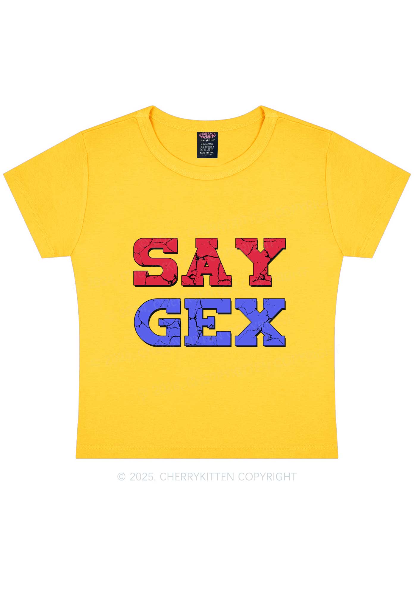 Say Gex Y2K Baby Tee Cherrykitten