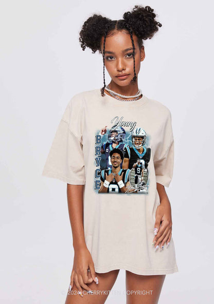 Blue Young Y2K Super Bowl Washed Tee Cherrykitten