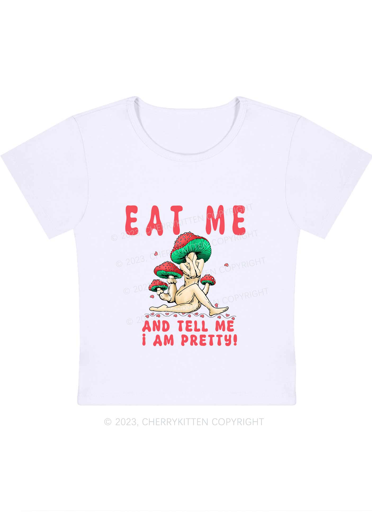 Curvy Tell Me I Am Pretty Y2K Baby Tee Cherrykitten