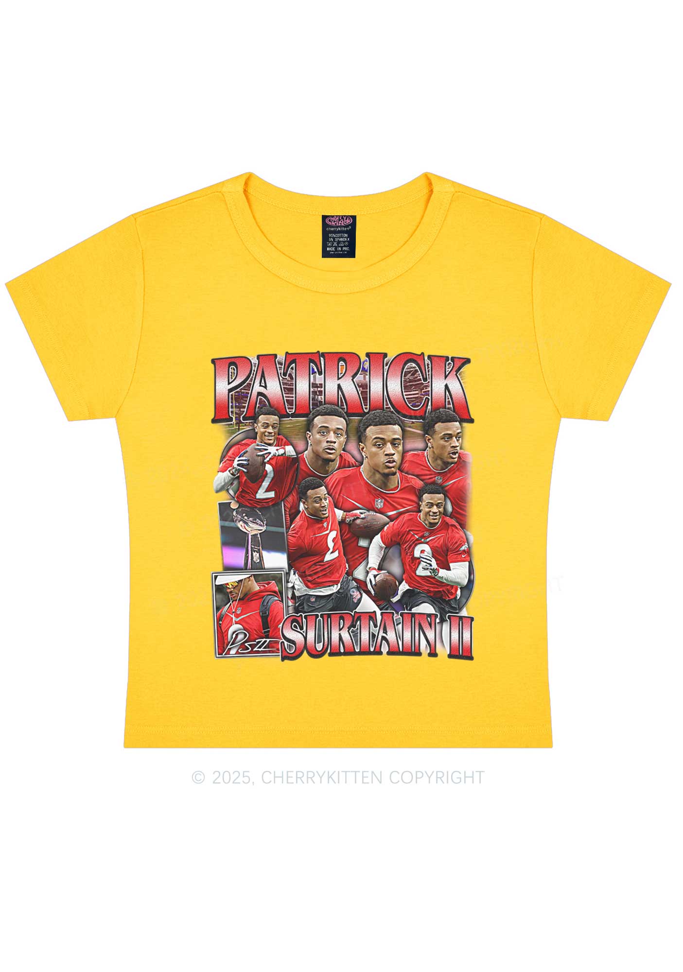 Red Patrick Y2K Super Bowl Baby Tee Cherrykitten